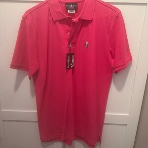Psycho Bunny Men's Pink Polo Shirt L